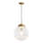 15.0'' 1-Light Dimmable Ribbed Glass Globe Pendant
