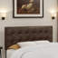 Lit double Radius, tête de lit seulement, cuir brun, transitionnel, H 47,37 po x l 56,74 po x P 2,84 po