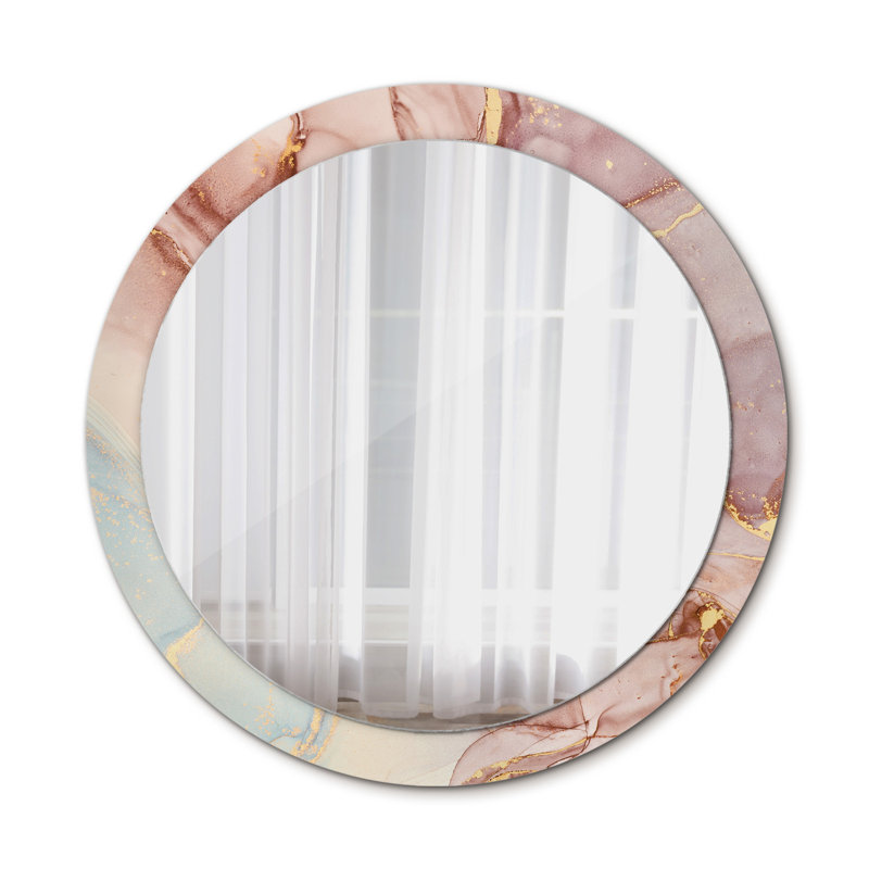Huldar Glass Flat Wall Mirror, Pink/Green