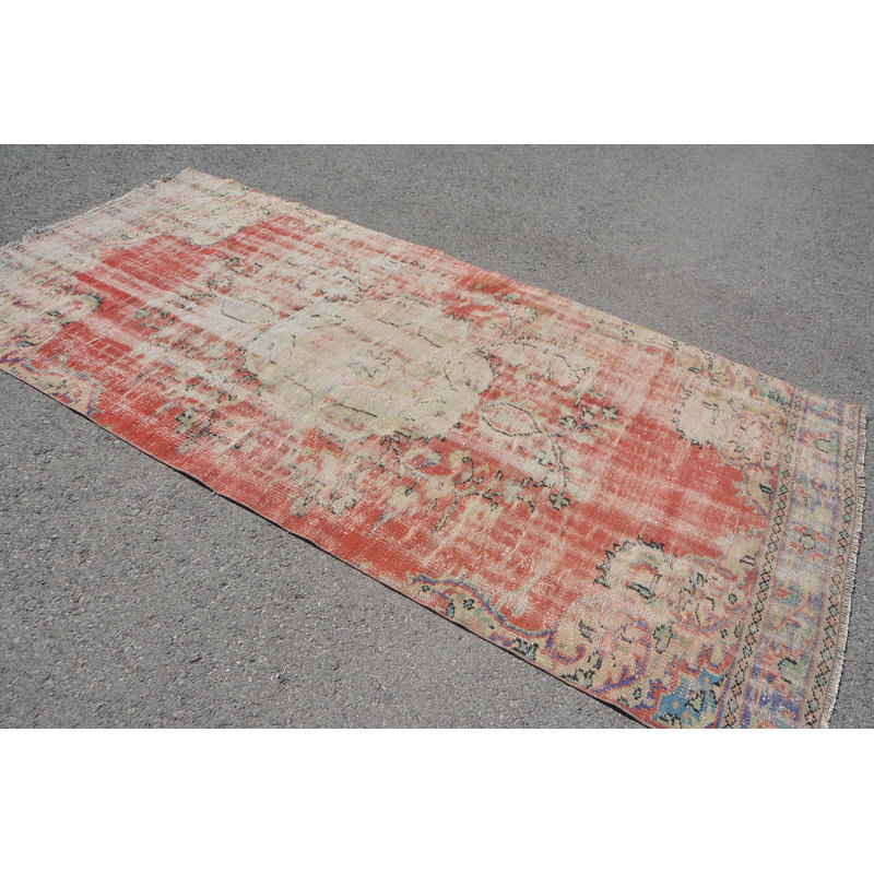 Tapis froid, tapis de cuisine bleus, grand tapis 4,5 po x 9,4 pi, tapis Boho, tapis rétro, tapis turc, tapis Oushak
