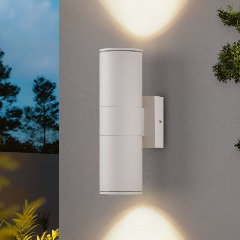 Modern White Round  LED Waterproof Aluminum Outdoor Wall Light , White