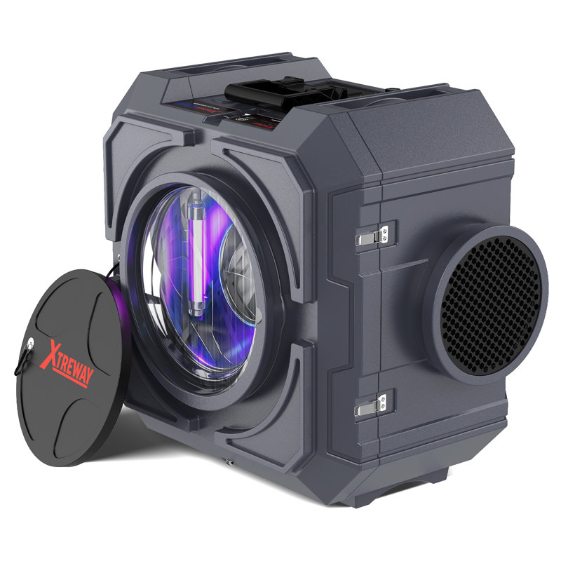 Épurateur d'air Hepa 800Cfm avec filtration en 4 étapes pour usage intensif, Gris