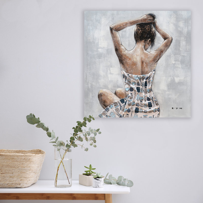 Élégante fantaisie sur toile, H 20 po x l 20 po x P 1,5 po