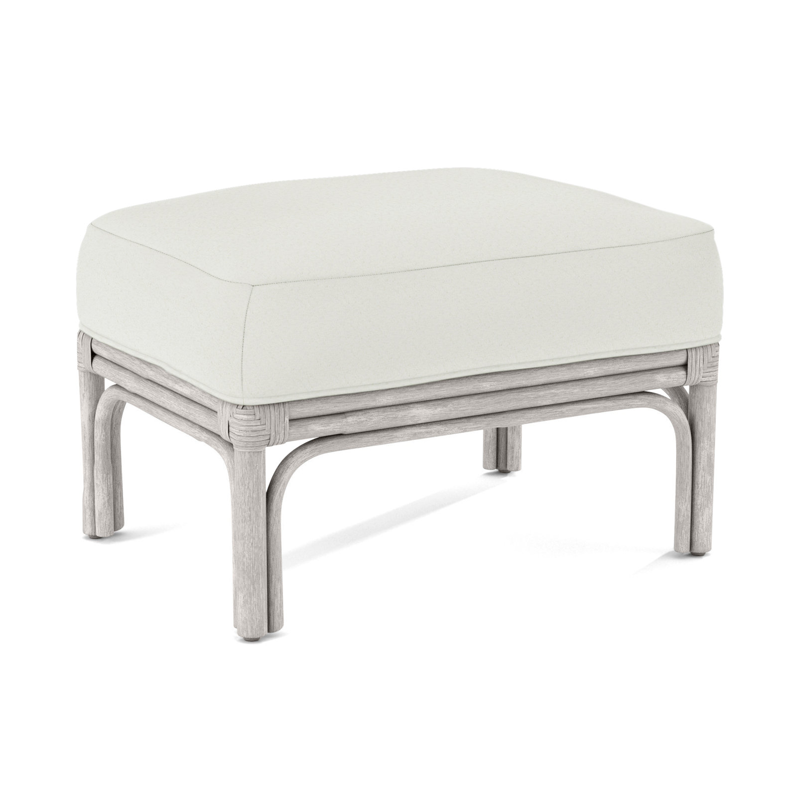 Boca Upholstered Ottoman, Snow Crypton Performance; 0884-91, Antique Frost White