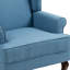 Fauteuil d'appoint à oreilles en lin bleu ciel Duward avec accoudoirs roulés et pieds en bois massif Duward (ensemble de 2)-634875460