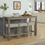 Ensemble de table de bar 59 pouces avec prise électrique, 3 tabourets rembourrés et conception compacte pour une vie moderne