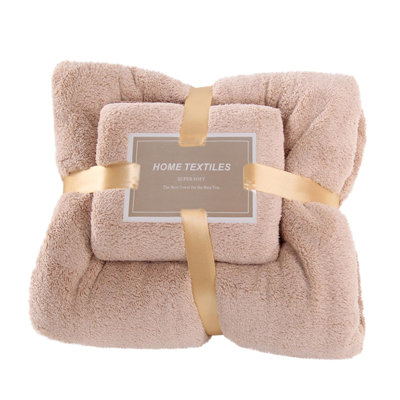 Ensemble de serviettes en microfibre 2 en 1 pour le bain et le visage, serviette portable très absorbante pour le voyage et la maison