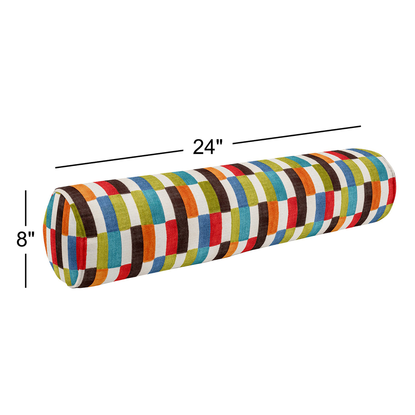 Kamali Geometric Rayon/Viscose Throw Pillow, 8" x 24"