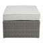 Wicker Patio Sofa With 2 Pillows & 2 Ottomans
