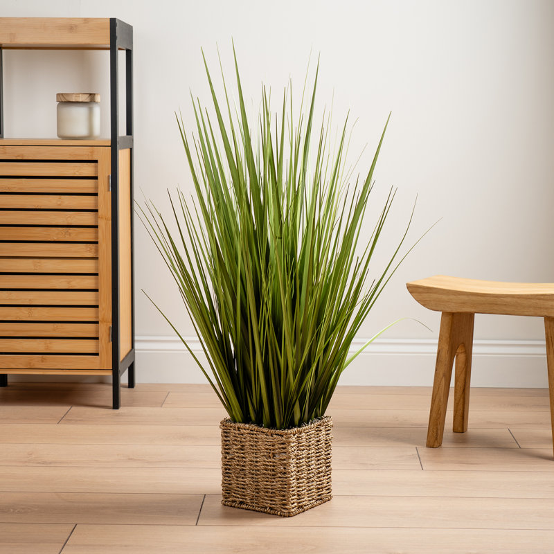 85cm Faux Grass in Seagrass Square Pot