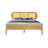 Caneva Queen Size Scandinavian Solid Wood Platform Bed Frame, CAB-41-Q, with Rattan Headboard, Honey Oak, No Box Spring Needed-1772627235-1772627233