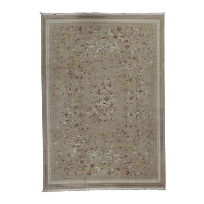 Hand-Knotted High-Quality Beige Area Rug