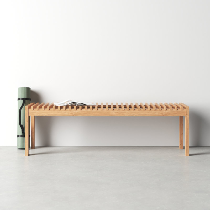 Cortes 60" Solid Wood Bench, Oak