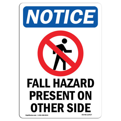 Fall Hazard Present Sign with Symbol