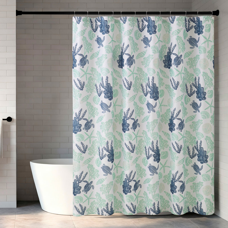Ensemble de rideau de douche et crochets 70 "x 72", Bleu