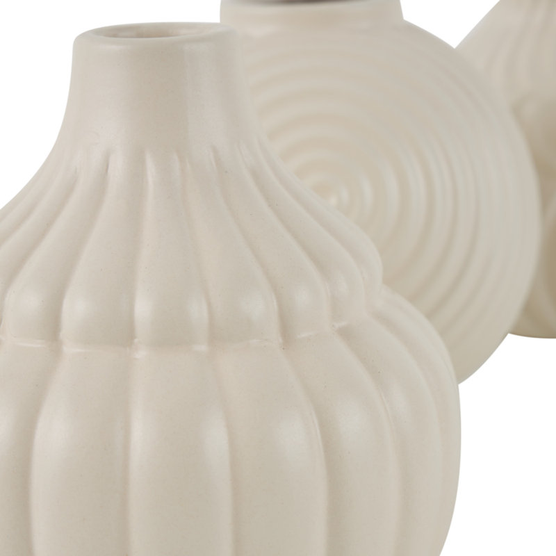 Vase de table en céramique Milanni, Crème, Grand