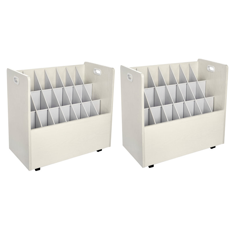 White Mobile Rolling Particle Board Blueprint Roll File Organizer