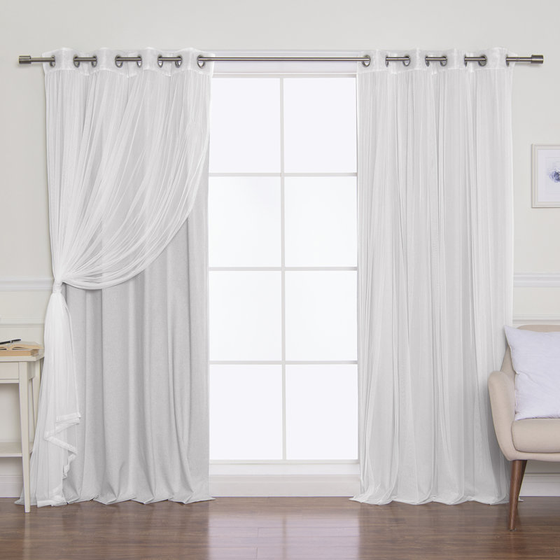 Fortson Polyester Max Blackout Sliding Panel Pair, 52" x 84", Light Gray