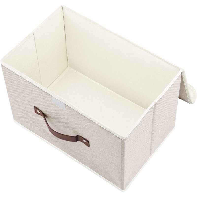 Brayden Studio Fabric Bin, Beige