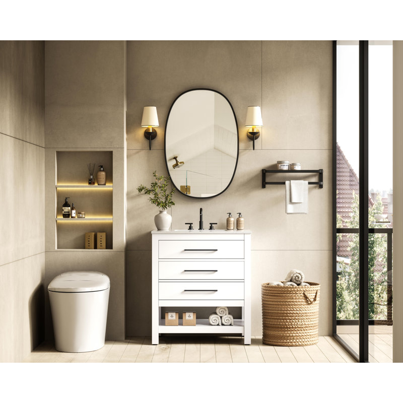 Meuble-lavabo simple 30 po_Moderne_VF60530, Blanc