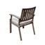 Chaise de salle à manger d'extérieur moderne en aluminium avec coussin (ensemble de 2), gris foncé et argent