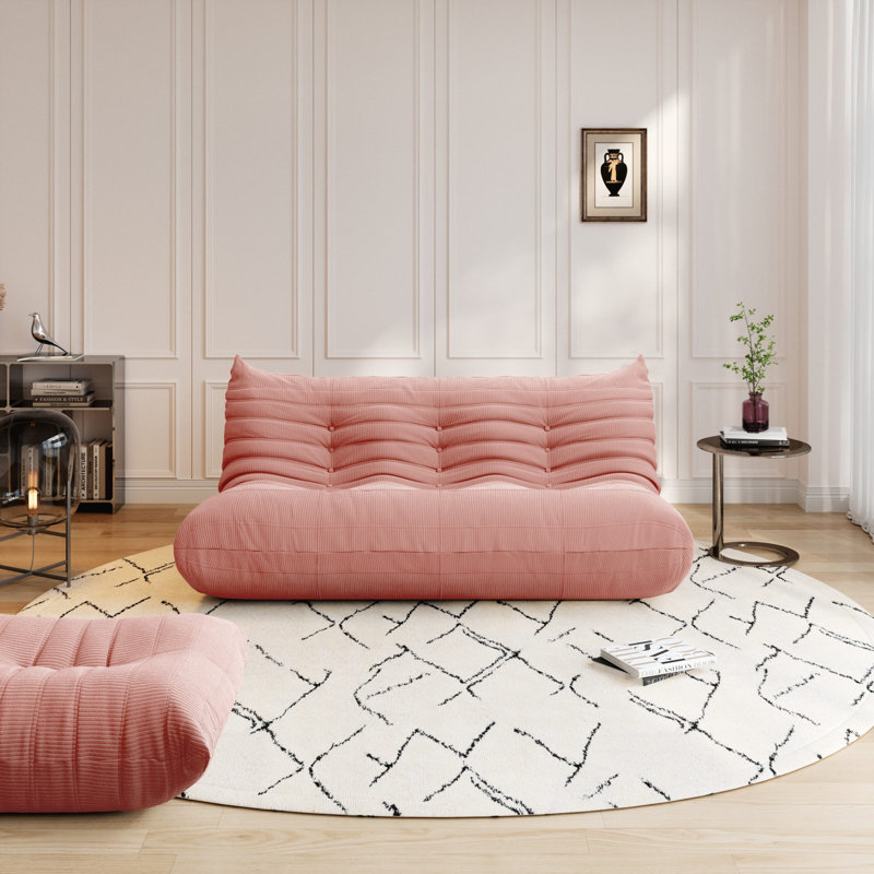 Compression Fireside Chair Bean Bag Chair Lazy Floor Sofa, Armless Foam Sofa Lounger Tatami Recliner Sofa For Living Room Bedroom Dorm Office