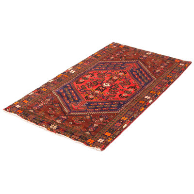 Hand Knotted Andelz Dark Red Wool Rug 4'1" x 6'11"