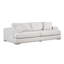 Clyde Polyester Blend Upholstered with Solid Birch Wood Dusted Stone Finish White Cream 100" Sofa