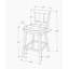Tabouret de bar, ensemble de 2, pivotant, hauteur de comptoir, cuisine, bois blanc, aspect cuir gris, transitionnel