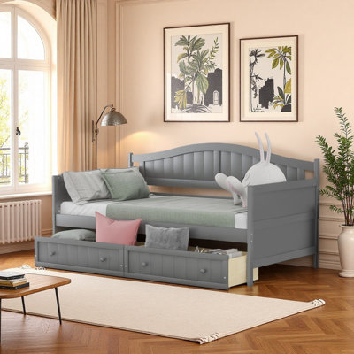 Lit de jour simple avec 2 tiroirs de rangement