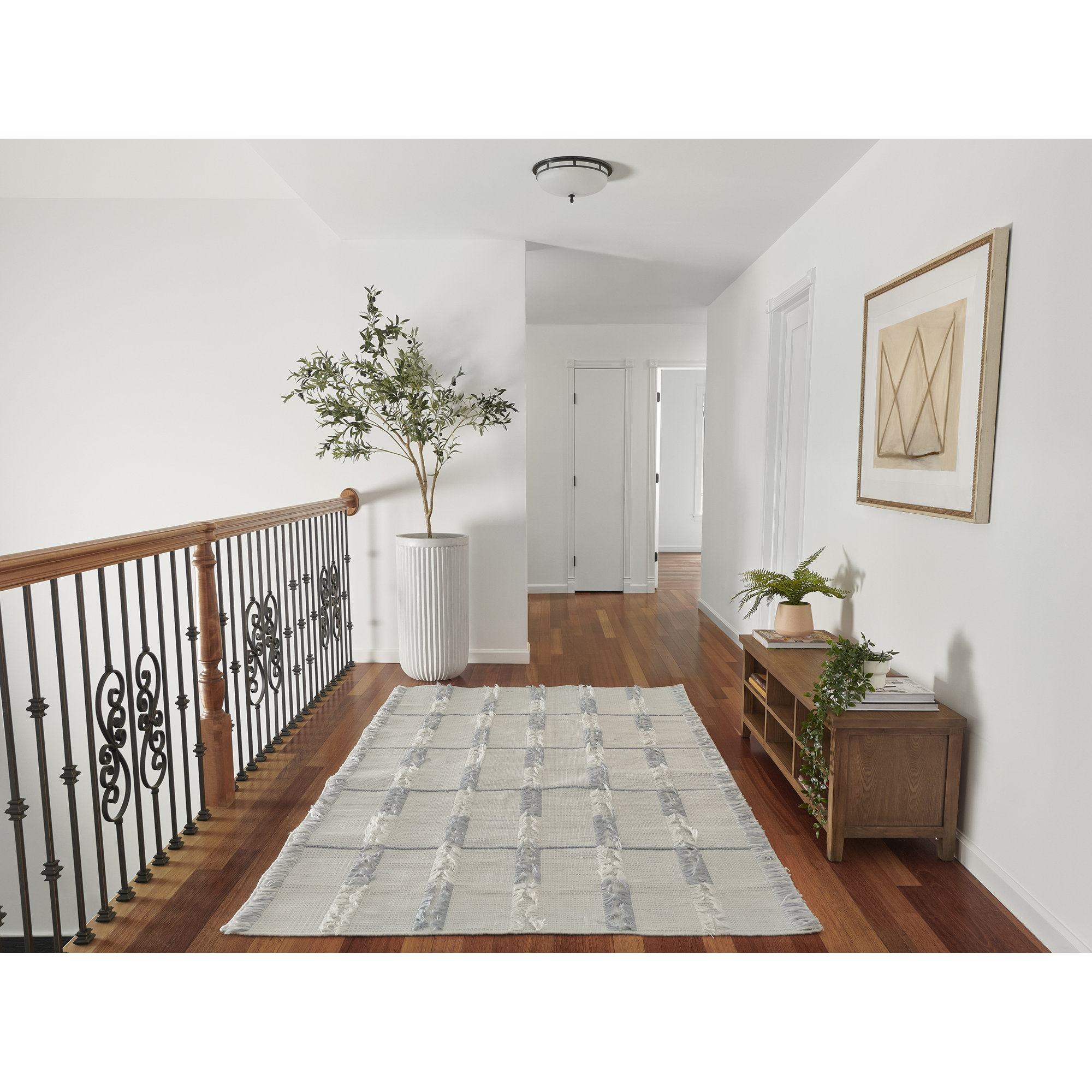 Cecilia Handmade Recycled P.E.T Blue/Ivory Indoor/Outdoor Rug, Rectangle 8' x 10'