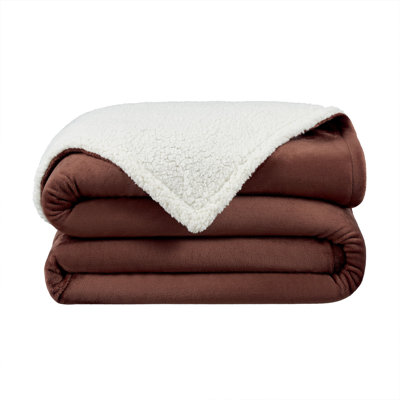 Host & Home Reversible Warm Plush and Fluffy Sherpa Blanket