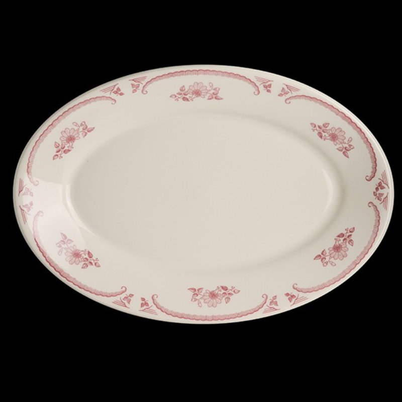 Rose américain ovale à bord roulé, H 1,5 po x L 11,63 po x l 11,38 po