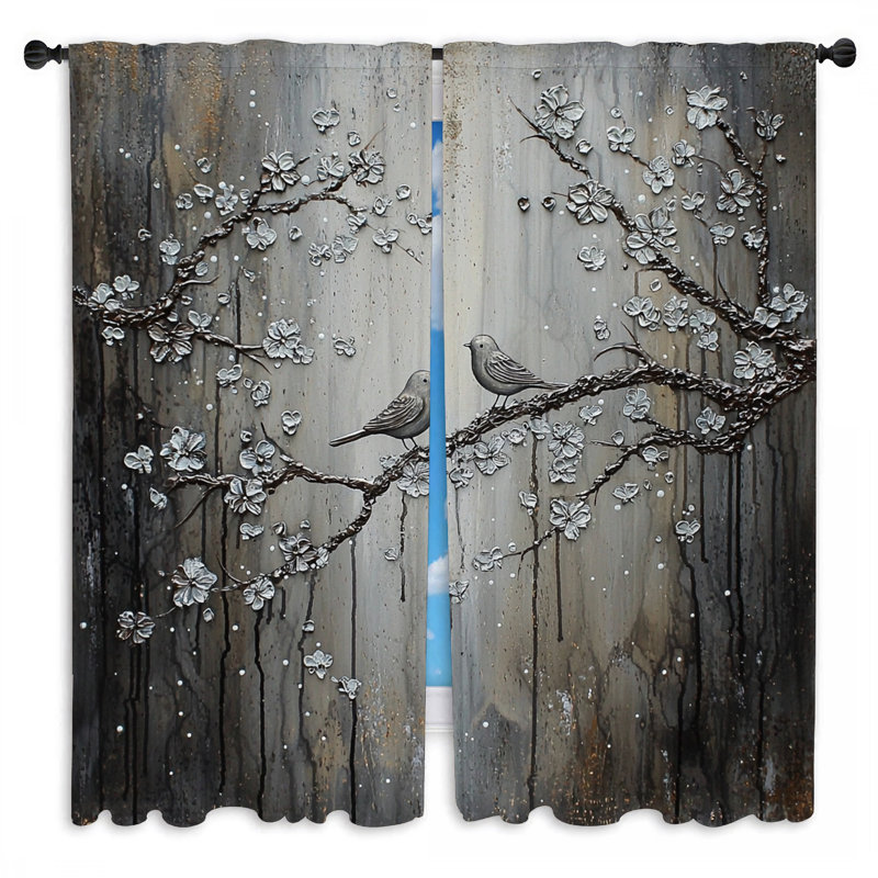 Rideaux de fenêtre Birds - 2 panneaux, L 40 po x L 82 po