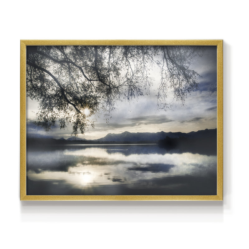 Staffelsee Lake - Reproduction encadrée - Restickable, H 8 po x l 10 po, Or