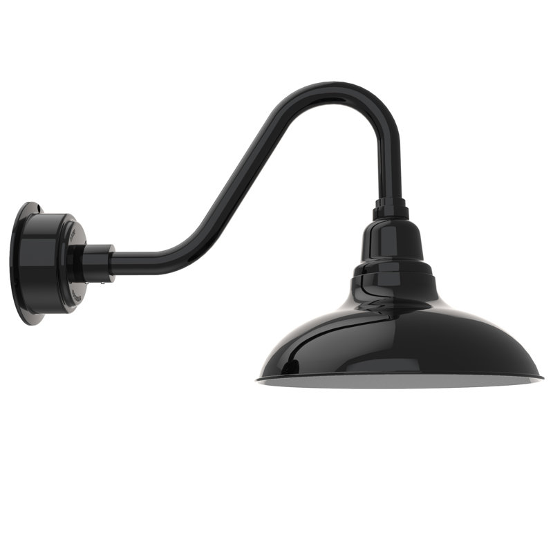 Luminaire de grange d’extérieur à del Idella, Noir, H 18 po x l 12 po x P 30 po