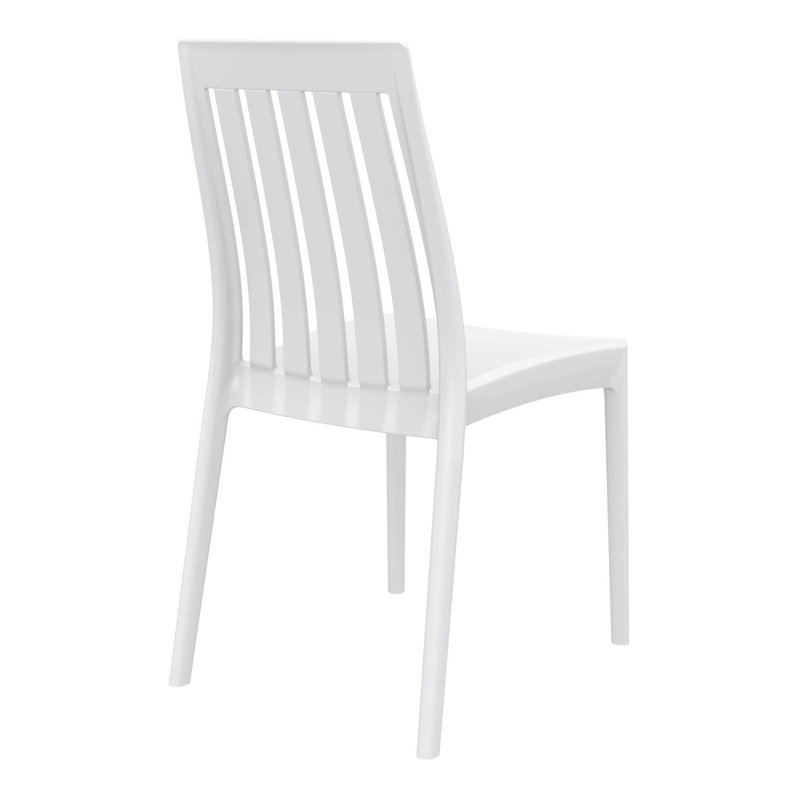 Chaise d'appoint de patio empilable Kenno Anyfer, Blanc