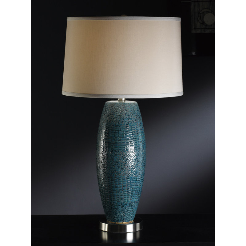 Melrose Blue Ceramic Table Lamp with 3-Way Switch