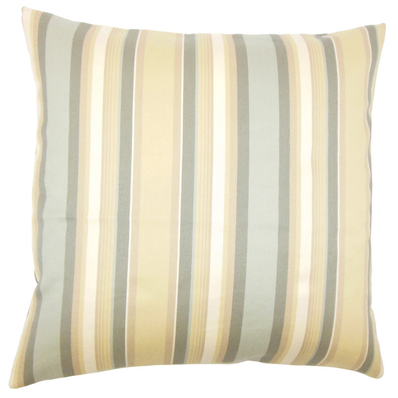 Tefo Striped Feather Reversible Throw Pillow, Dune