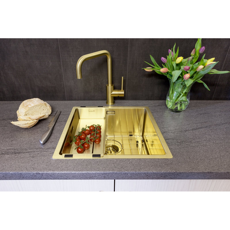 Miami Single Bowl Undermount Kitchen Sink, Gold