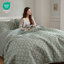 Ensemble de courtepointe 3 pièces à imprimé volants pour grand lit 3 pièces, vert sauge-130675164-130675166