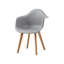 39cm H Modern Minimalist Style Dining Armchair, Plastic Seat with Solid Wood Legs for Kitchen-1683756235