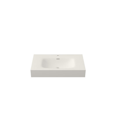 Bathroom Vanity Sink In Stone Resin Solid Surface - Matte White, 32.98 Lb, 32.24 Deep, 17.67 Wide, 5 High Discoloration, Comfortable Daily Use, Adaptable Footprint Made Of Seamless Edges,