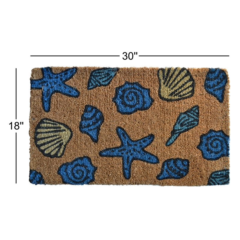Tapis d'entrée antidérapant Gibson Sea Shells 30 po x 18 po, Rectangle 1 pi 6 po x 2 pi 6 po