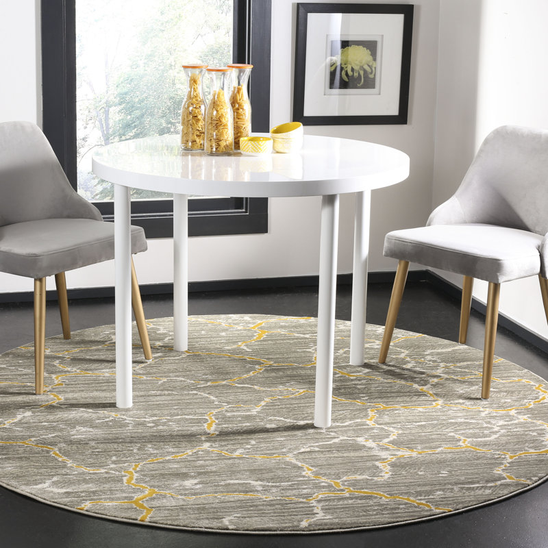 Sorrentino Porcello Performance Abstract Rug, Round 6'7"