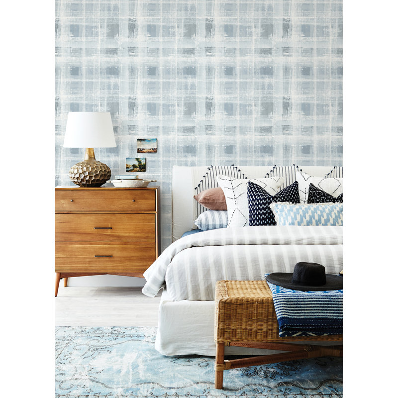 Stuart Blue Peel and Stick Wallpaper