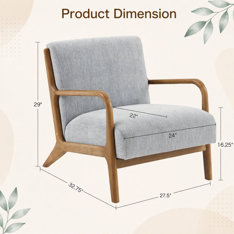 Fauteuil de salon, Polyester gris