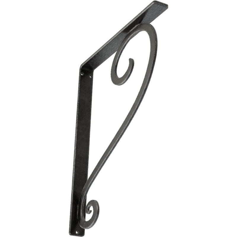 Support en fer forgé Edwards, Étain antique, H 15 po x l 1,5 po x p 12 po