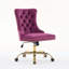 Chaise de bureau moderne rembourrée et capitonnée à boutons avec base en métal-2124249780-2124249782-2124249787