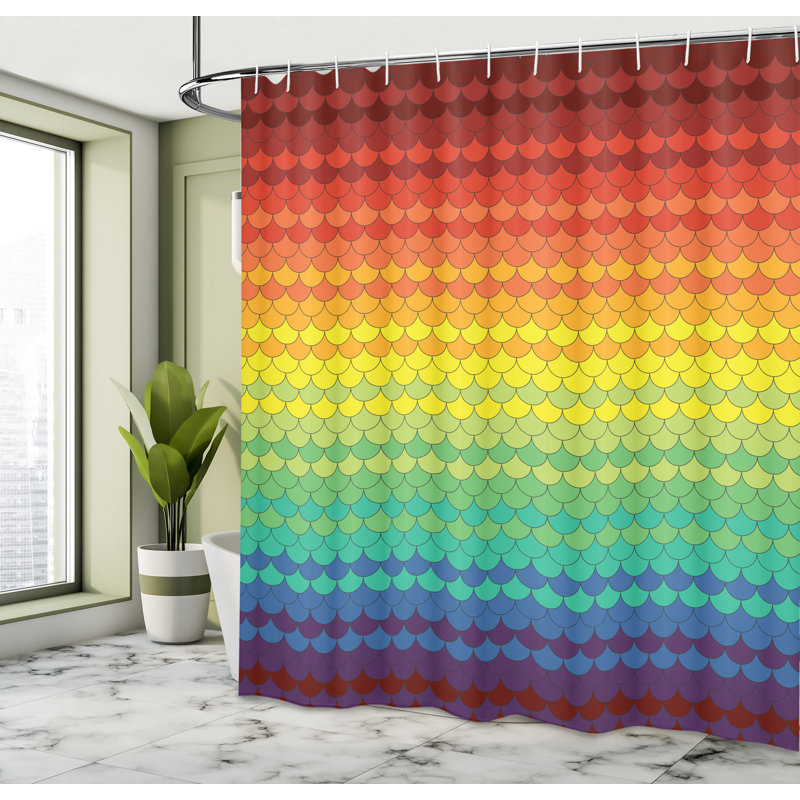 Multicolore rideau de douche East Urban Home Fiesta, H 75 po x l 69 po